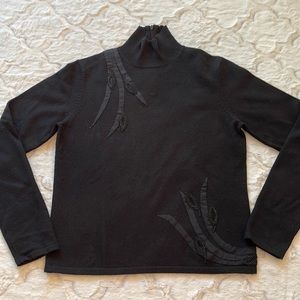 Barry Bricken black silk and cashmere sweater size small